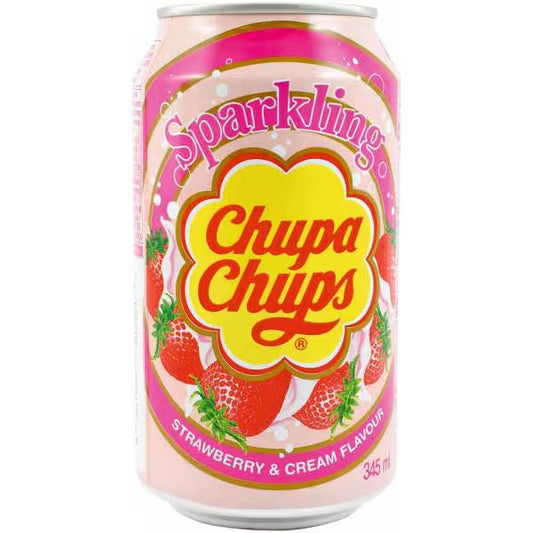 Chupa Chups Sparkling Strawberry & Cream, 345ml